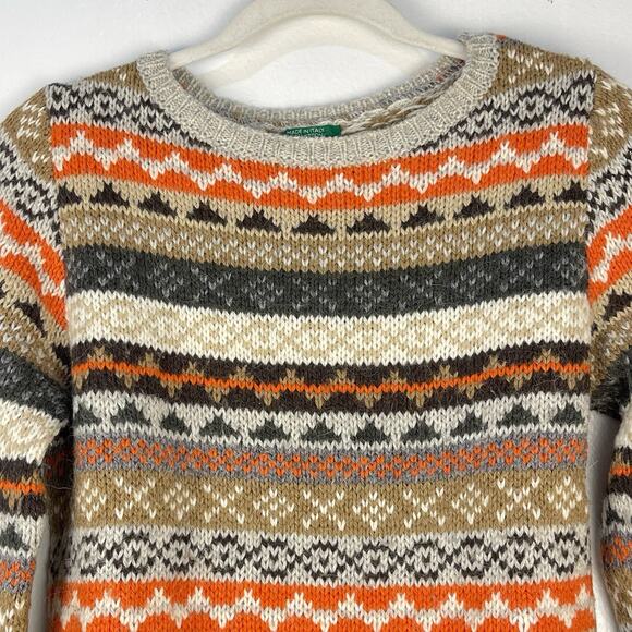 Benetton Fair Isle Wool Sweater VTG - Picture 2 of 4